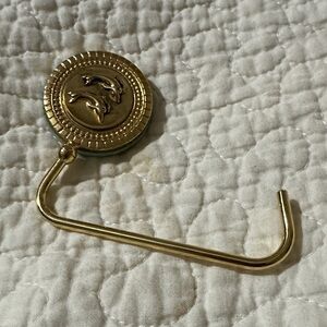 Gold Dolphin Accented Purse Hook